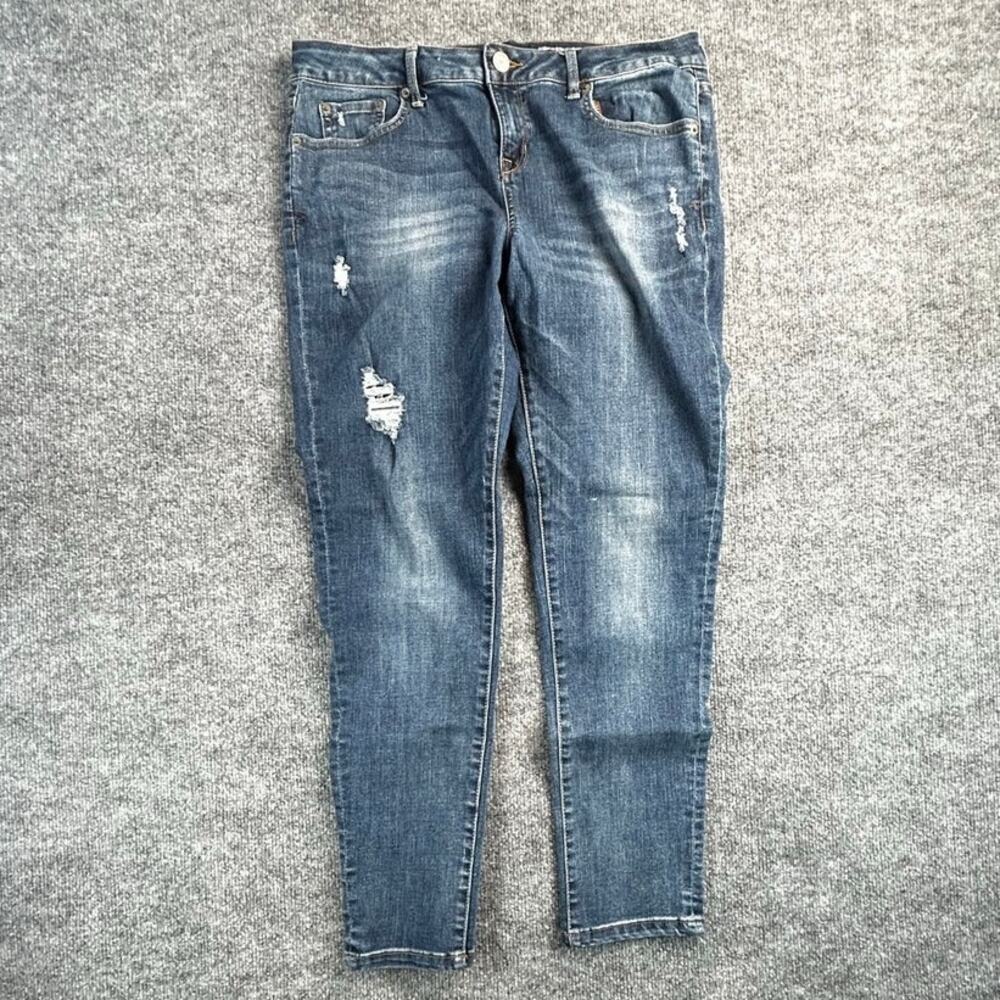 Aéropostale Women’s Size 12 Regular Distressed Jegging Skinny Jeans Blue